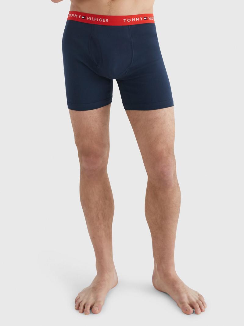 Férfi Tommy Hilfiger Pamut classics boxer brief 5pk Boxer Briefs Kék | HU 1370KOR